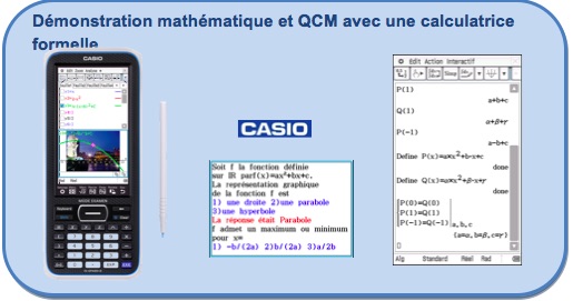 Démonstration mathématique et QCM avec une calculatrice formelle