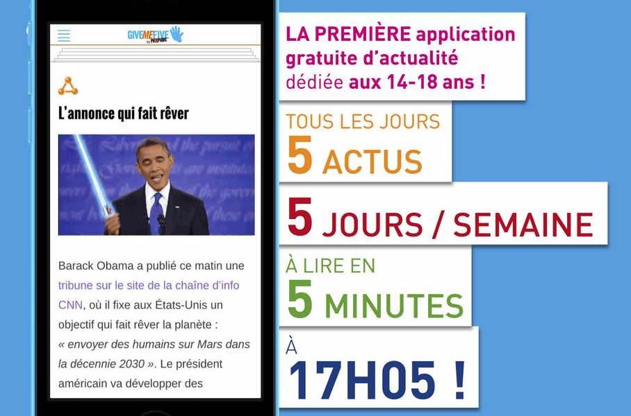 Give Me Five : une application gratuite dédiée à l’actualité et destinée aux jeunes lycéens